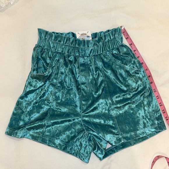 Blue velvet shorts - Picture 4 of 4